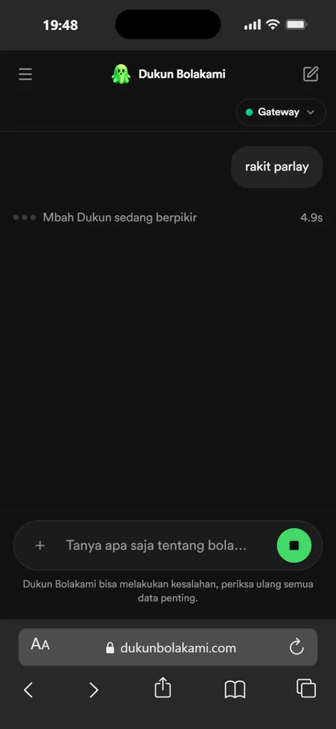 Dukun Bolakami chat - Mbah Dukun sedang berpikir